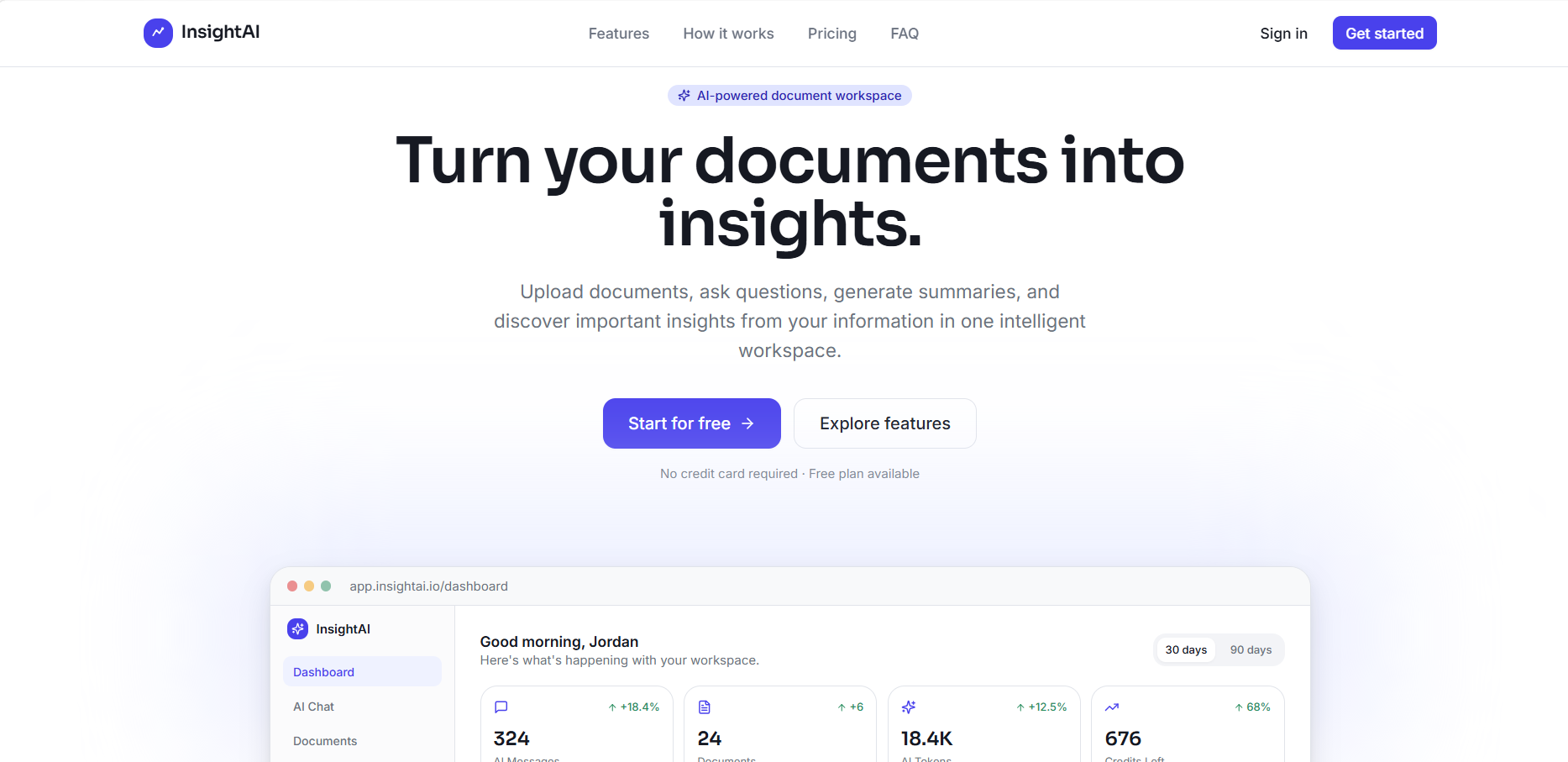 InsightAI interface preview
